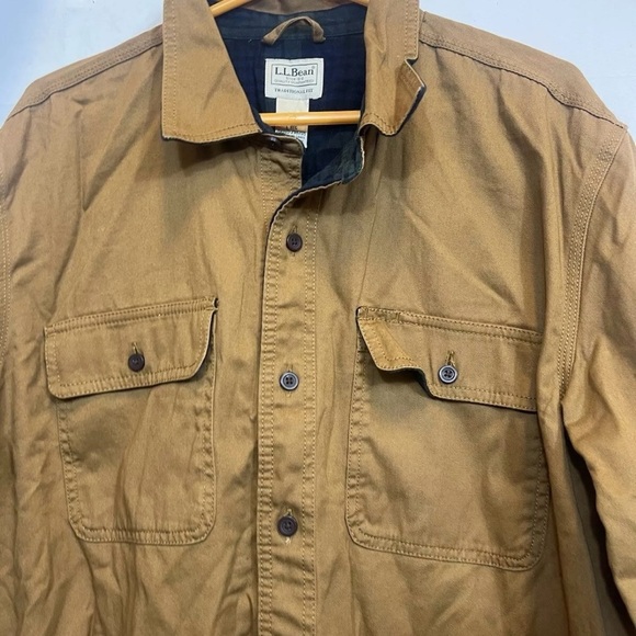L.L. Bean Men’s Flannel-Lined Canvas Utility Jacket – Size Large - Picture 2 of 6